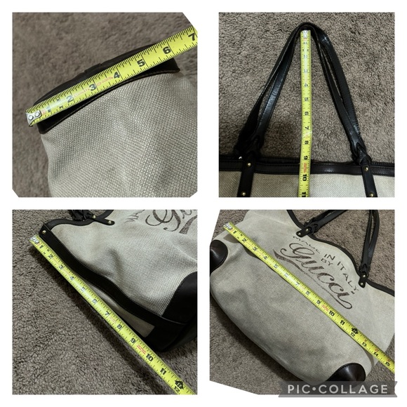 Auth Gucci Canvas & Leather Tote - Picture 5 of 17